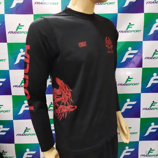 Polera suelta manga larga estilo policial - personalizable