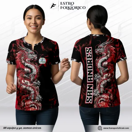 Camiseta mujer Estilo Folklor Bolivia – Caporal | Modelo Personalizable – Fransport - ID 1262