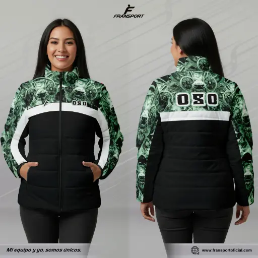 Chamarra termica mujer Estilo Folklor Bolivia – Diablada Oso | Modelo Personalizable – Fransport - ID 1236