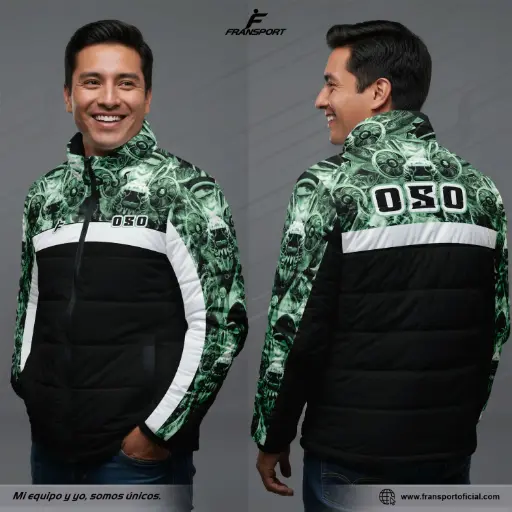 Chamarra termica varon Estilo Folklor Bolivia – Diablada Oso | Modelo Personalizable – Fransport - ID 1236