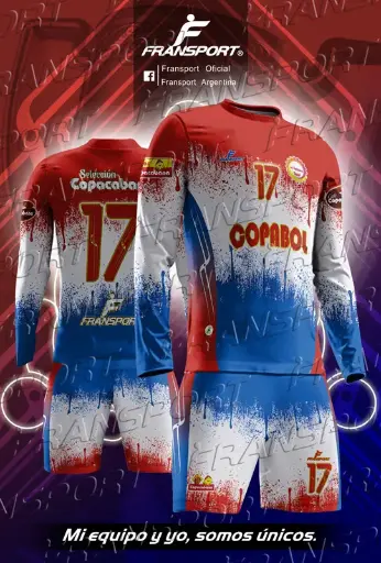 Poleras y corto Fútbol Diseño Fransport Personalizable full sublimado