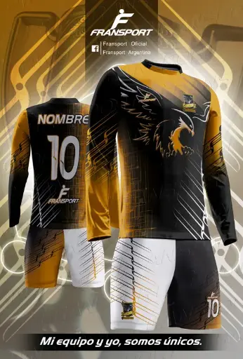 Poleras y corto Fútbol Diseño Fransport Personalizable full sublimado