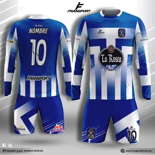 Poleras y corto Fútbol Diseño Fransport Personalizable full sublimado