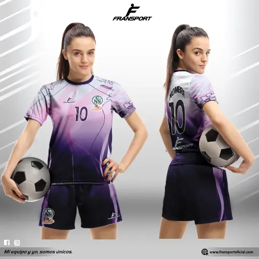 Poleras y corto Fútbol Diseño Fransport Personalizable full sublimado