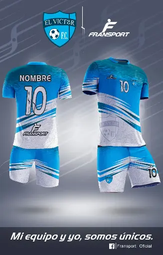 Poleras y corto Fútbol Diseño Fransport Personalizable full sublimado