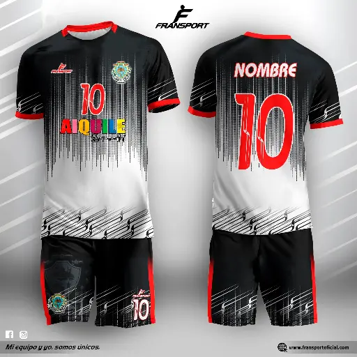 Poleras y corto Fútbol Diseño Fransport Personalizable full sublimado