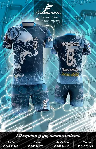Poleras y corto Fútbol Diseño Fransport Personalizable full sublimado