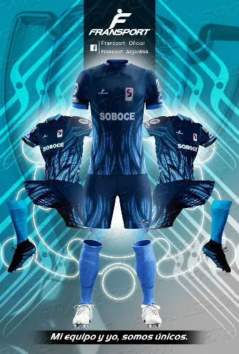 Poleras y corto Fútbol Diseño Fransport Personalizable full sublimado