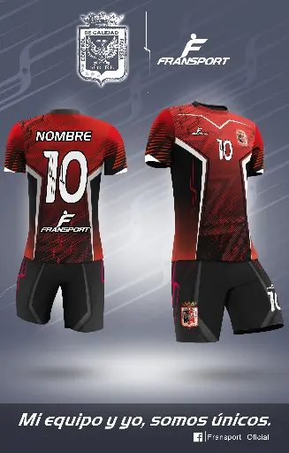 Poleras y corto Fútbol Diseño Fransport Personalizable full sublimado
