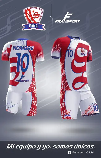 Poleras y corto Fútbol Diseño Fransport Personalizable full sublimado