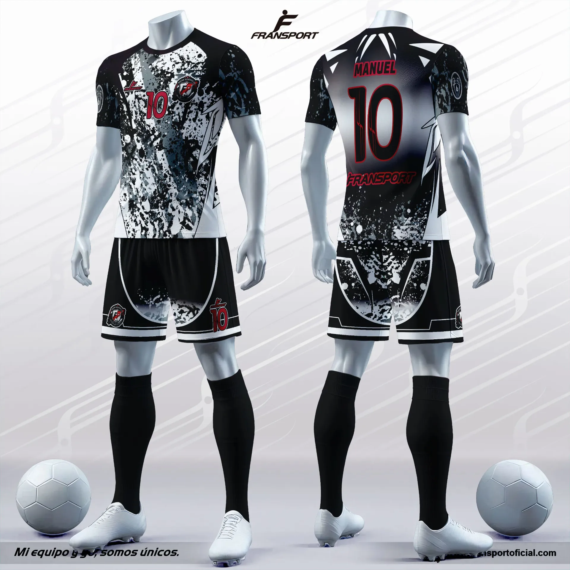 Poleras y corto Fútbol Diseño Fransport Personalizable full sublimado Nº 1456