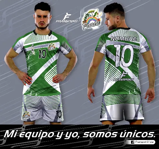 Poleras y corto Fútbol Diseño Fransport Personalizable full sublimado