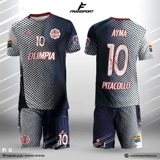 Poleras y corto Fútbol Diseño Fransport Personalizable full sublimado