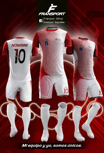 Poleras y corto Fútbol Diseño Fransport Personalizable full sublimado