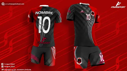Poleras y corto Fútbol Diseño Fransport Personalizable full sublimado