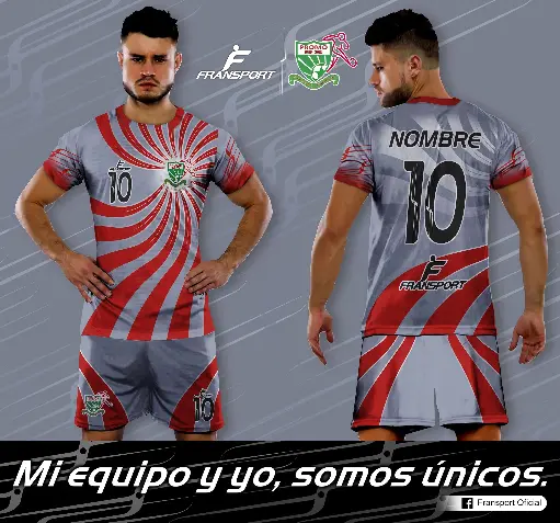 Poleras y corto Fútbol Diseño Fransport Personalizable full sublimado