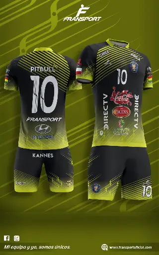 Poleras y corto Fútbol Diseño Fransport Personalizable full sublimado