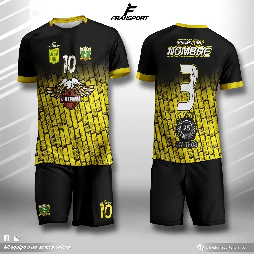 Poleras y corto Fútbol Diseño Fransport Personalizable sublimixto