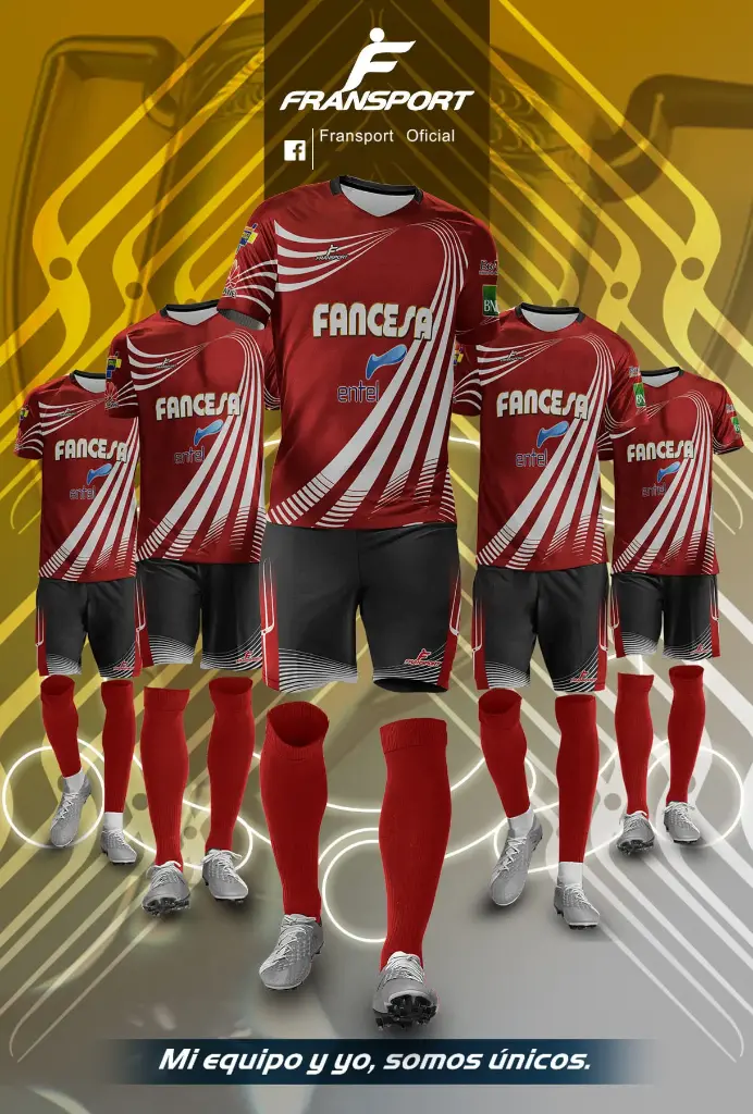 Poleras y corto Fútbol Diseño Fransport Personalizable sublimixto