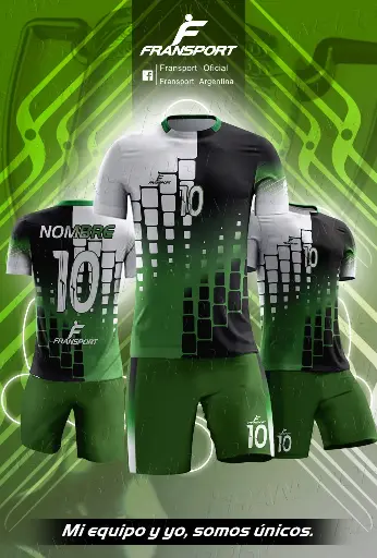Poleras y corto Fútbol Diseño Fransport Personalizable sublimixto