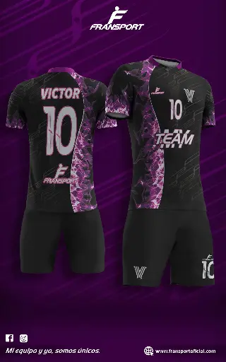 Poleras y corto Fútbol Diseño Fransport Personalizable sublimixto