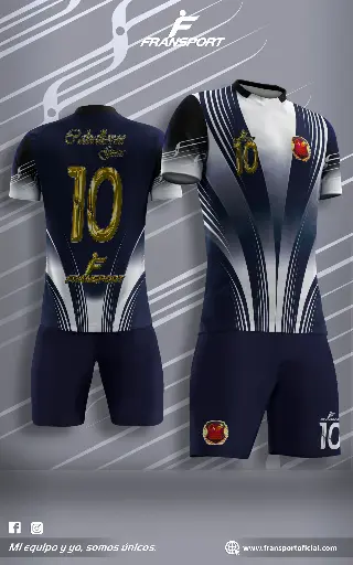 Poleras y corto Fútbol Diseño Fransport Personalizable sublimixto