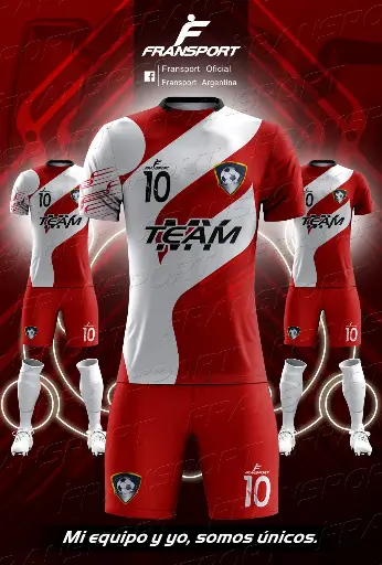 Poleras y corto Fútbol Diseño Fransport Personalizable sublimixto