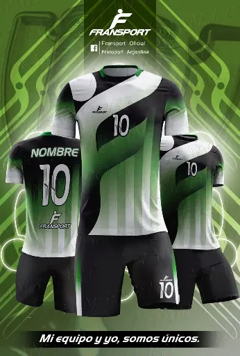 Poleras y corto Fútbol Diseño Fransport Personalizable sublimixto