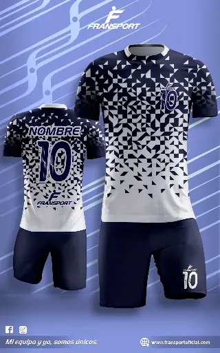 Poleras y corto Fútbol Diseño Fransport Personalizable sublimixto